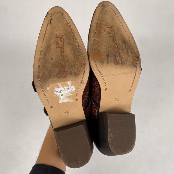 Splendid Carla Snakeskin Ankle Buckle Booties 7.5 - Picture 7 of 7